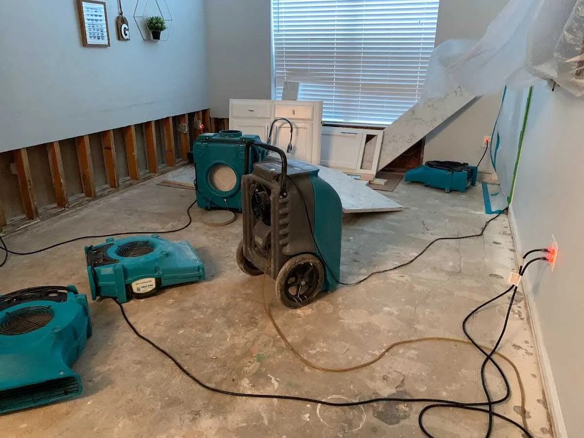 Dehumidifier in flood-cut room for Water Extraction & Removal in Lakeland